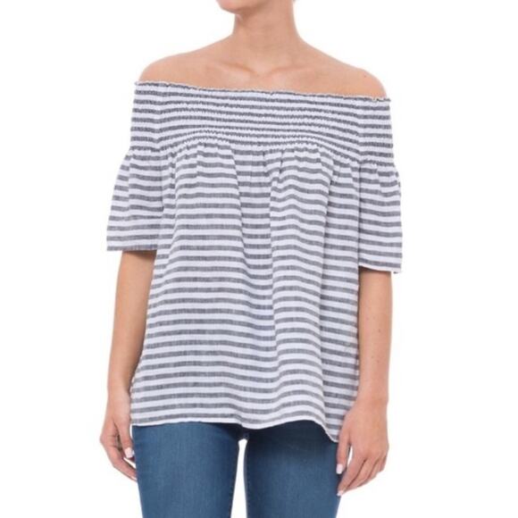 C&C California Striped Off Shoulder Top - Picture 1 of 7